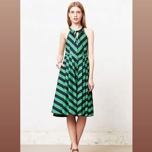 Anthropologie Emerald Ripple Dress